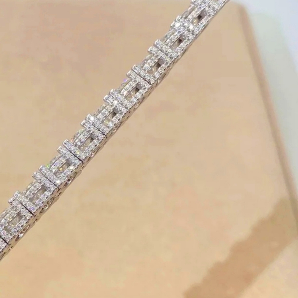 Custom pave moissanite tennis bracelet